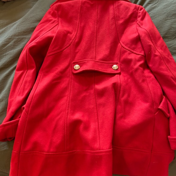 Long red pea coat - Picture 3 of 3